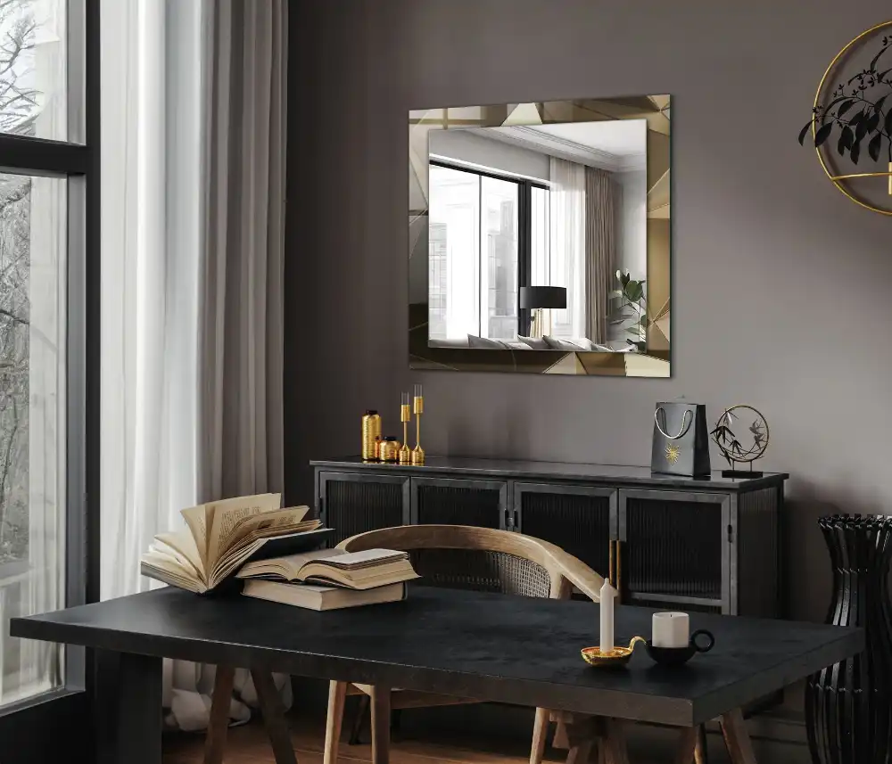 Pravokotne okrasno ogledalo Geometrijske oblike