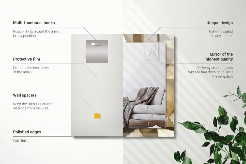 Pravokotne okrasno ogledalo Geometrijske oblike