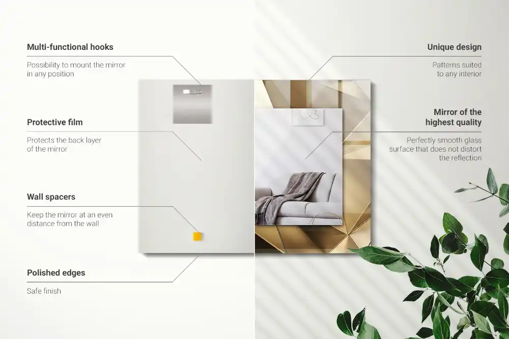 Pravokotne okrasno ogledalo Geometrijske oblike