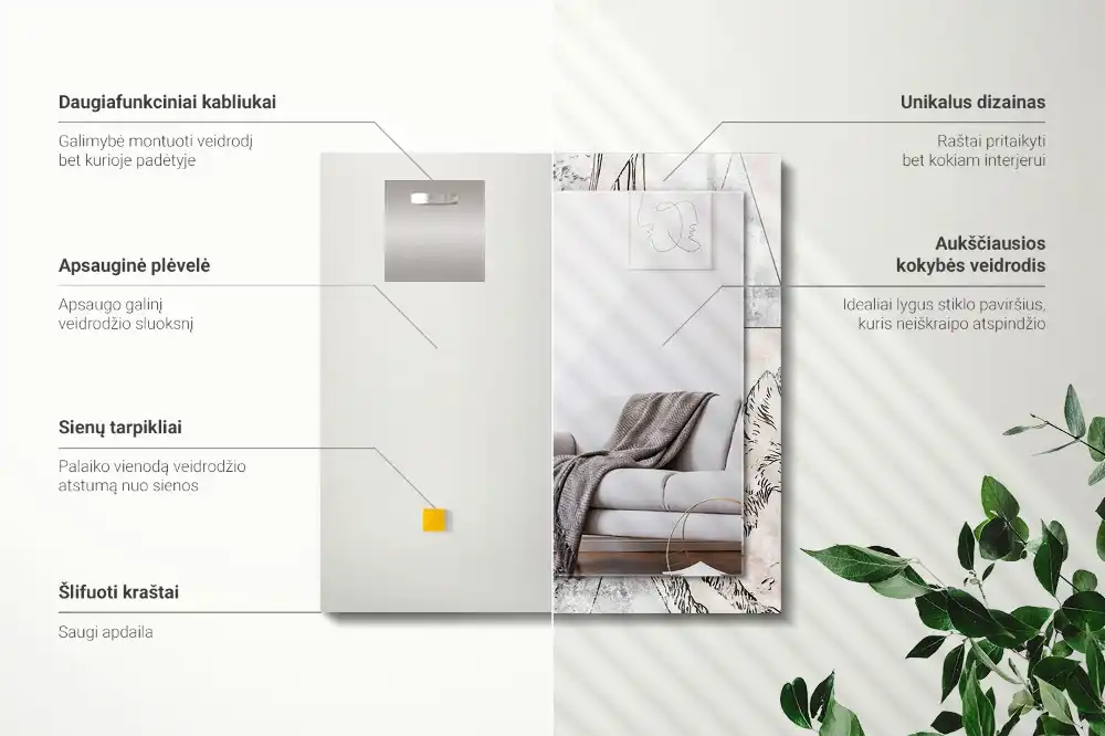 Tiskano pravokotne ogledalo Rastline jelenje lisice