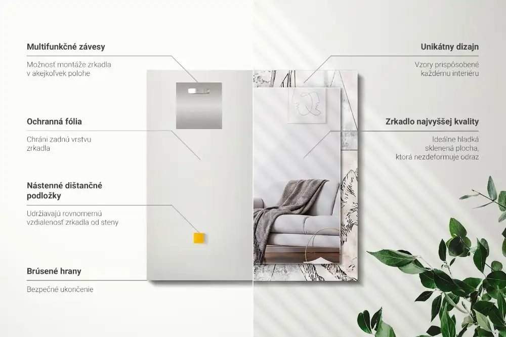 Tiskano pravokotne ogledalo Rastline jelenje lisice