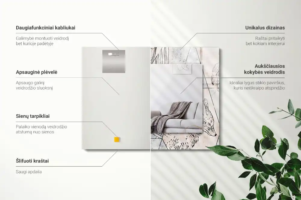 Tiskano pravokotne ogledalo Rastline jelenje lisice