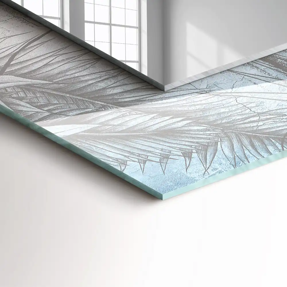 Pravokotne ogledalo s potiskanim okvirjem Pastelne rastline