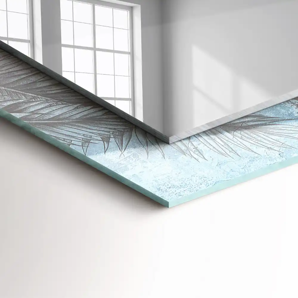 Pravokotne ogledalo s potiskanim okvirjem Pastelne rastline