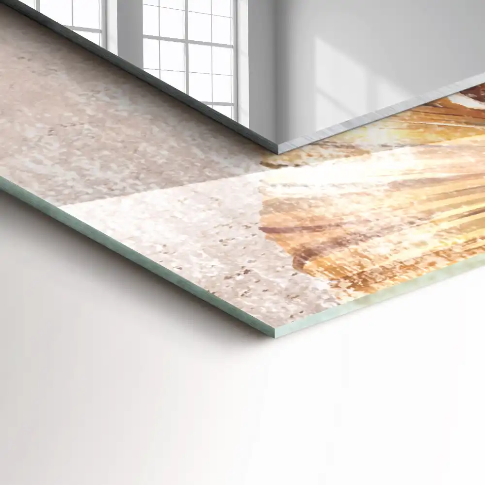 Tiskano pravokotne ogledalo Starinsko cvetje