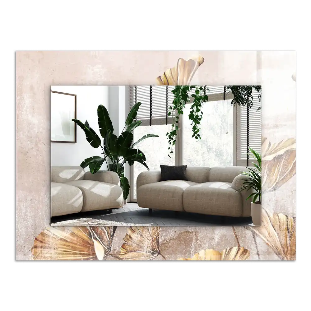 Tiskano pravokotne ogledalo Starinsko cvetje