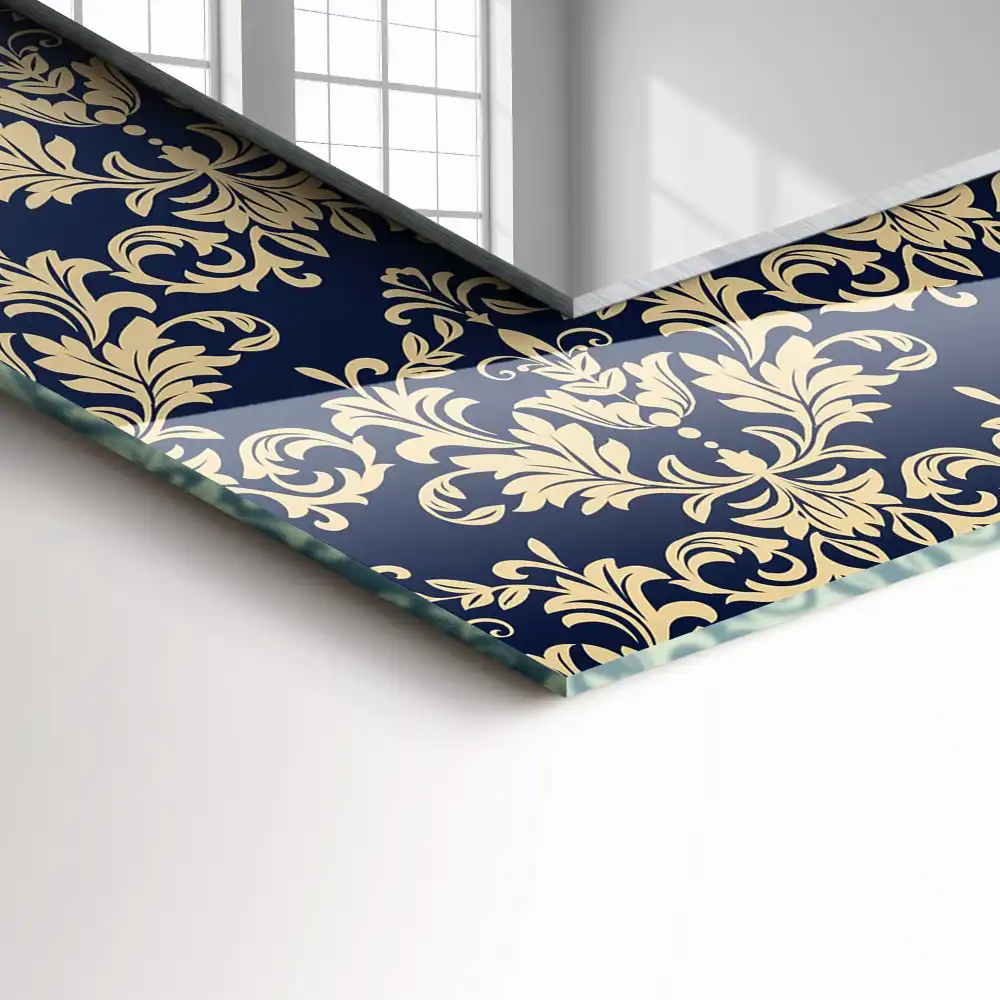 Pravokotne okrasno ogledalo Viktorijanski vzorec tapete