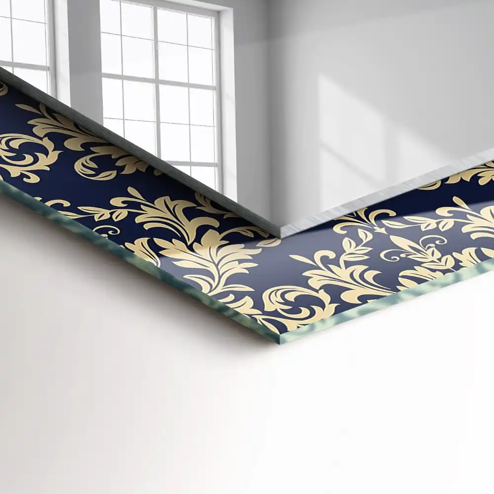 Pravokotne okrasno ogledalo Viktorijanski vzorec tapete