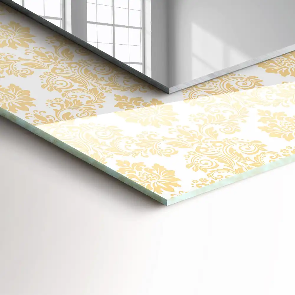 Tiskano pravokotne ogledalo Rumeni okraski