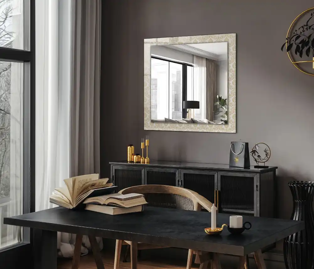 Tiskano pravokotne ogledalo Rumeni okraski