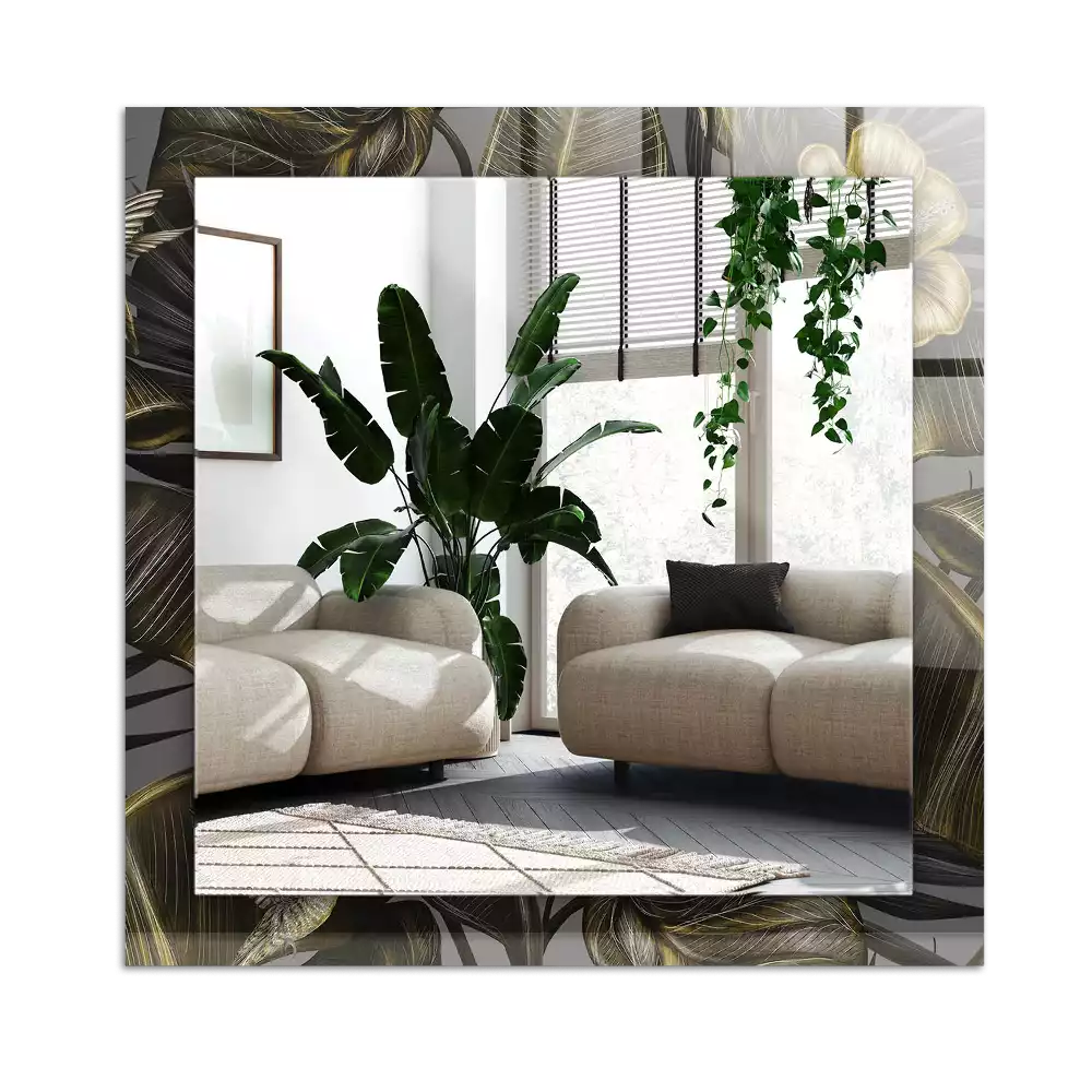 Pravokotne okrasno ogledalo Rože in kolibriji