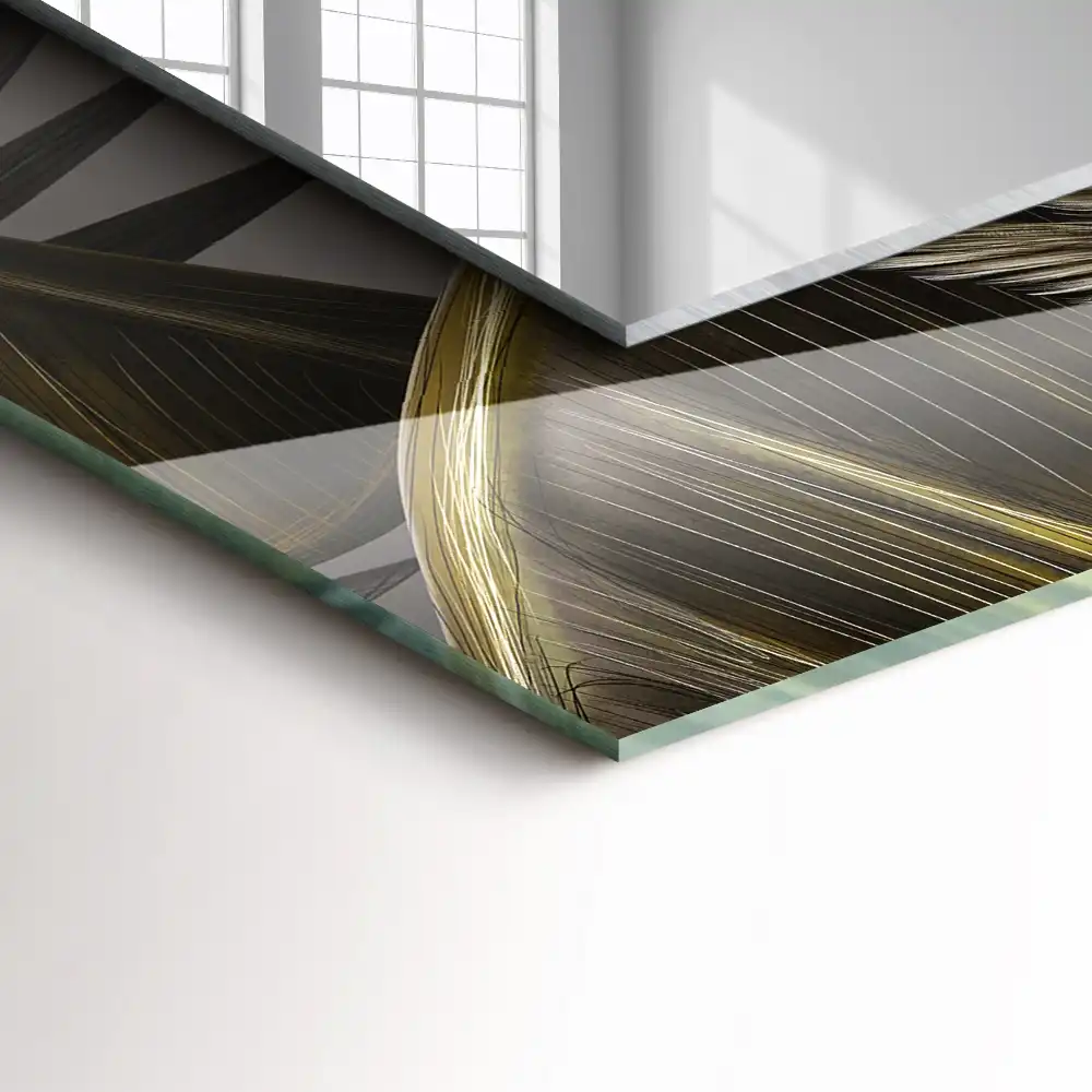 Pravokotne okrasno ogledalo Rože in kolibriji