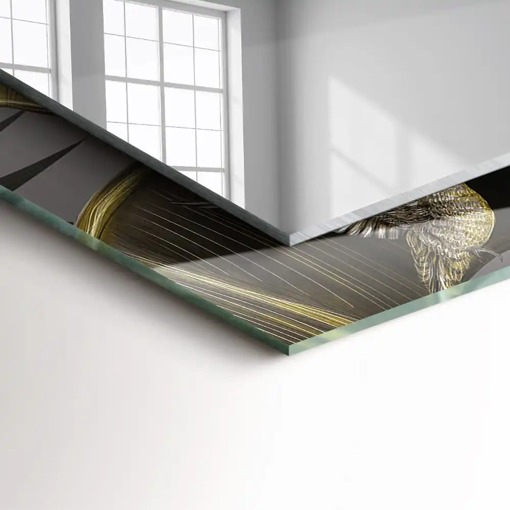 Pravokotne okrasno ogledalo Rože in kolibriji