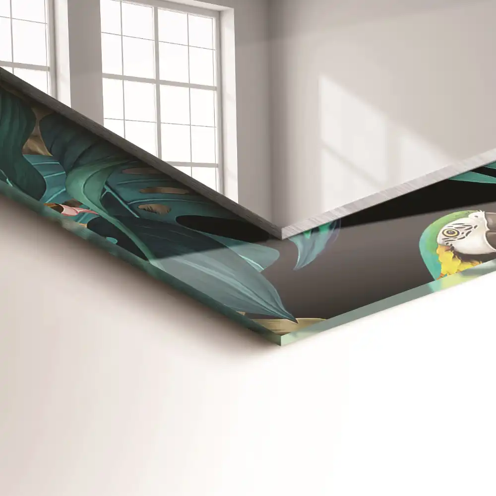 Tiskano pravokotne ogledalo Džungla tigrov papig