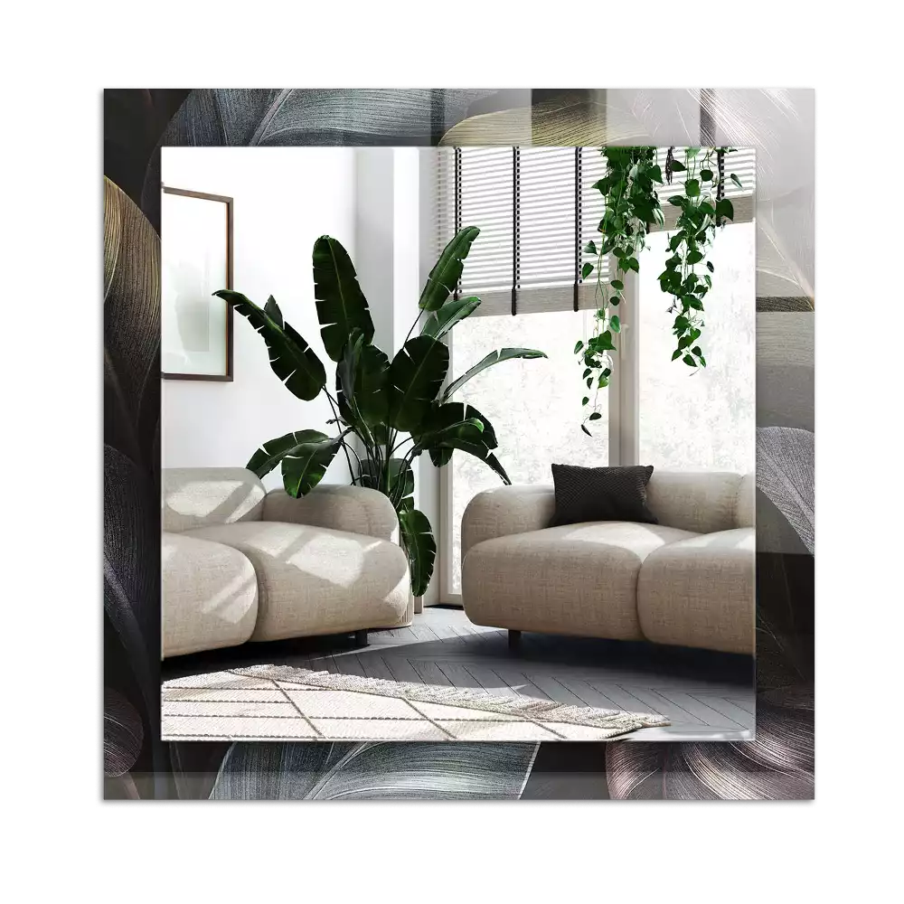 Pravokotne okrasno ogledalo Barviti listi rastlin