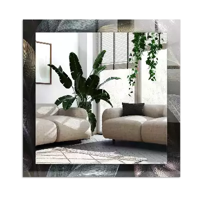 Pravokotne okrasno ogledalo Barviti listi rastlin