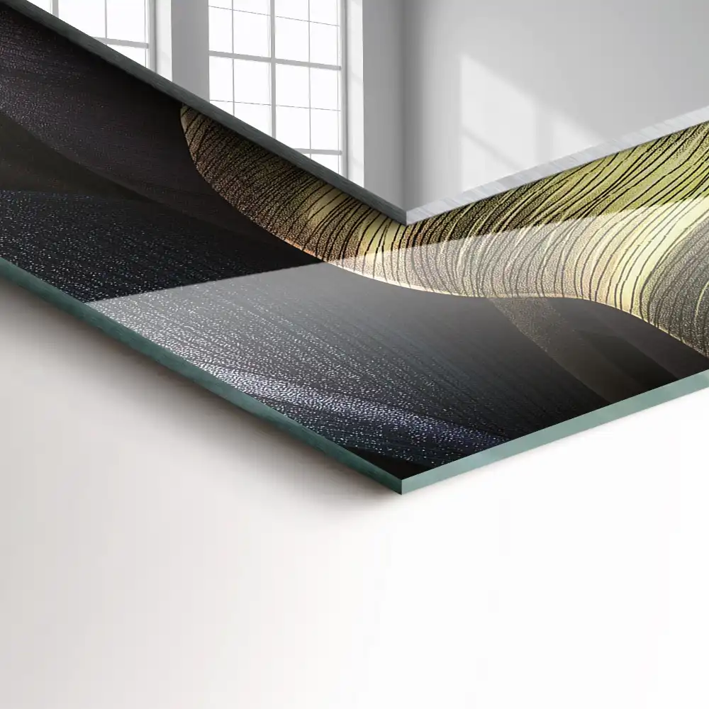 Pravokotne okrasno ogledalo Barviti listi rastlin