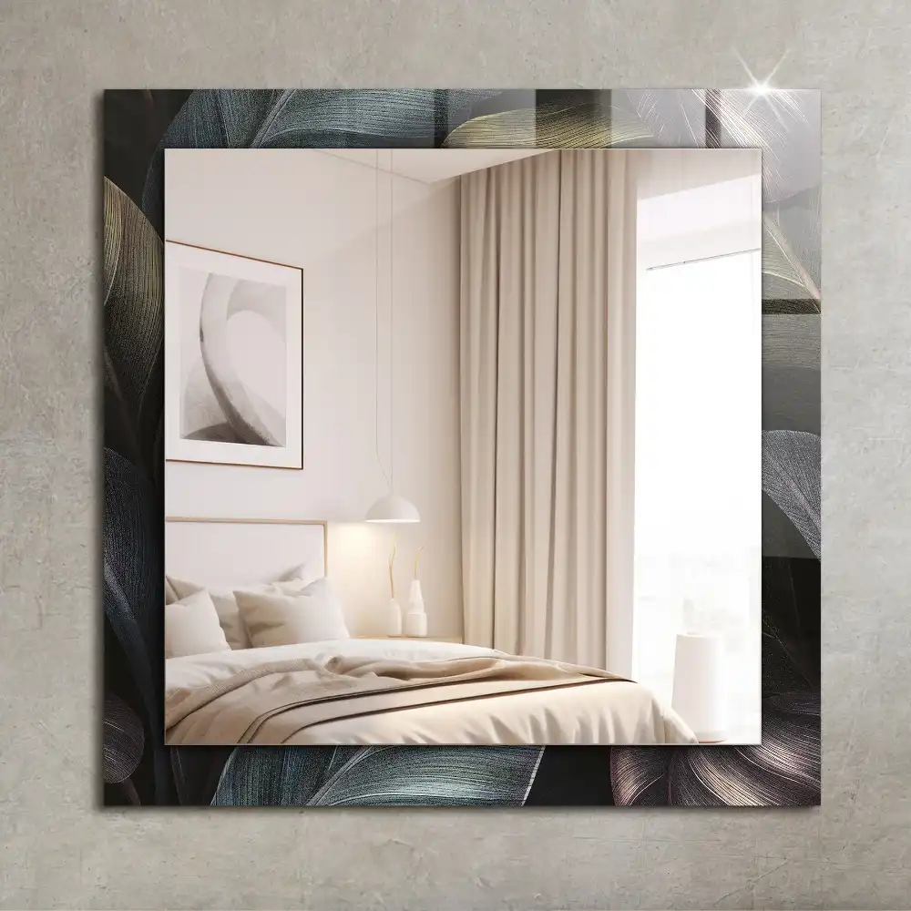 Pravokotne okrasno ogledalo Barviti listi rastlin