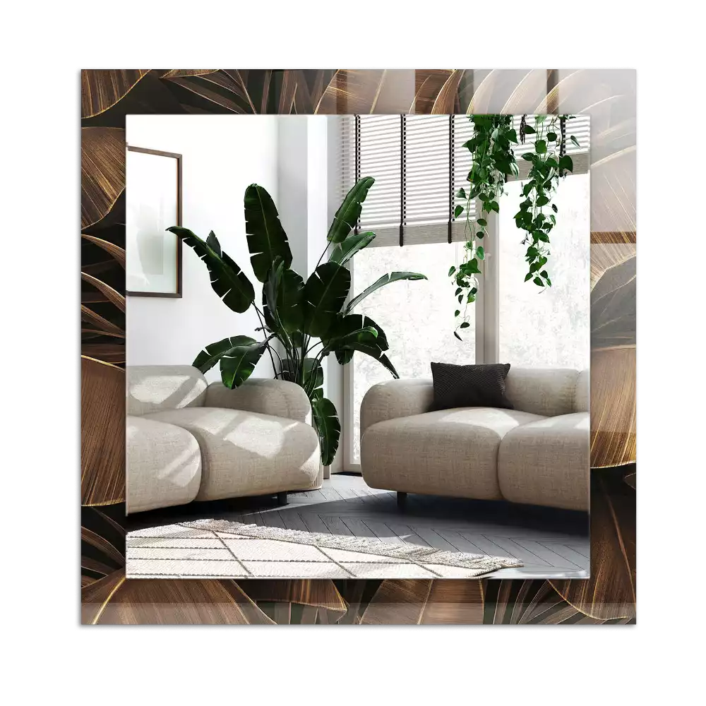 Tiskano pravokotne ogledalo tropski listi