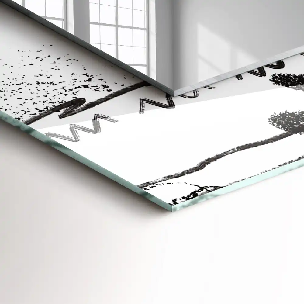 Tiskano pravokotne ogledalo Abstraktni sodobni vzorci