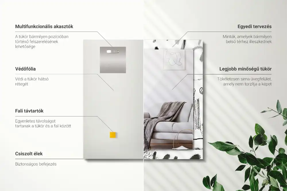 Tiskano pravokotne ogledalo Abstraktni sodobni vzorci