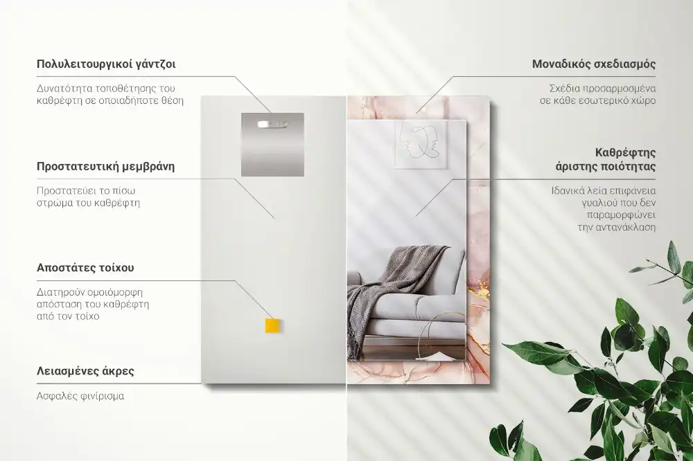 Tiskano pravokotne ogledalo Abstraktna akvarelna umetnost