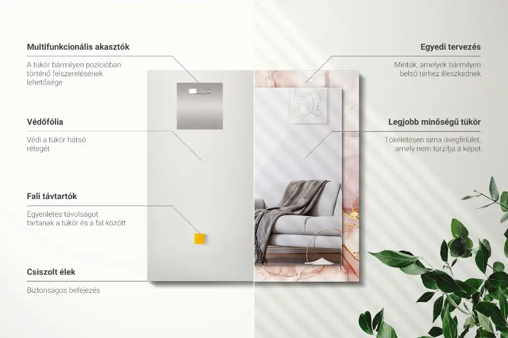 Tiskano pravokotne ogledalo Abstraktna akvarelna umetnost