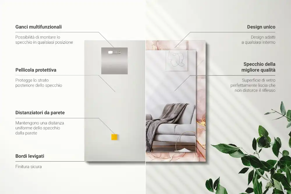 Tiskano pravokotne ogledalo Abstraktna akvarelna umetnost