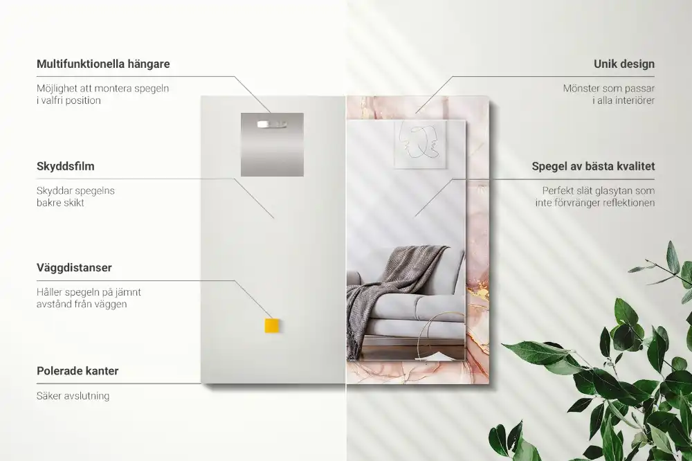 Tiskano pravokotne ogledalo Abstraktna akvarelna umetnost