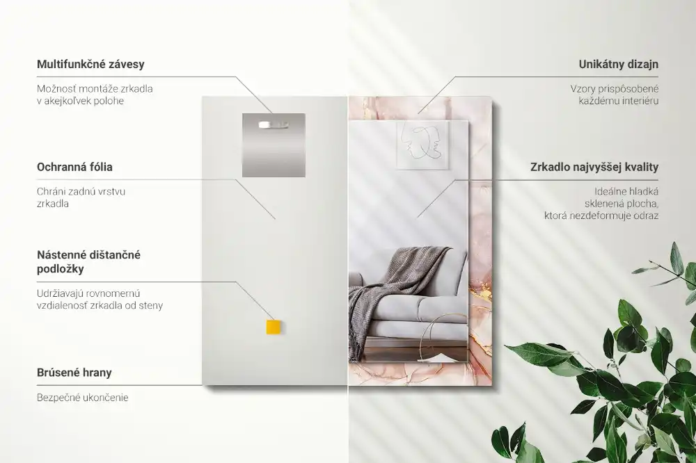 Tiskano pravokotne ogledalo Abstraktna akvarelna umetnost