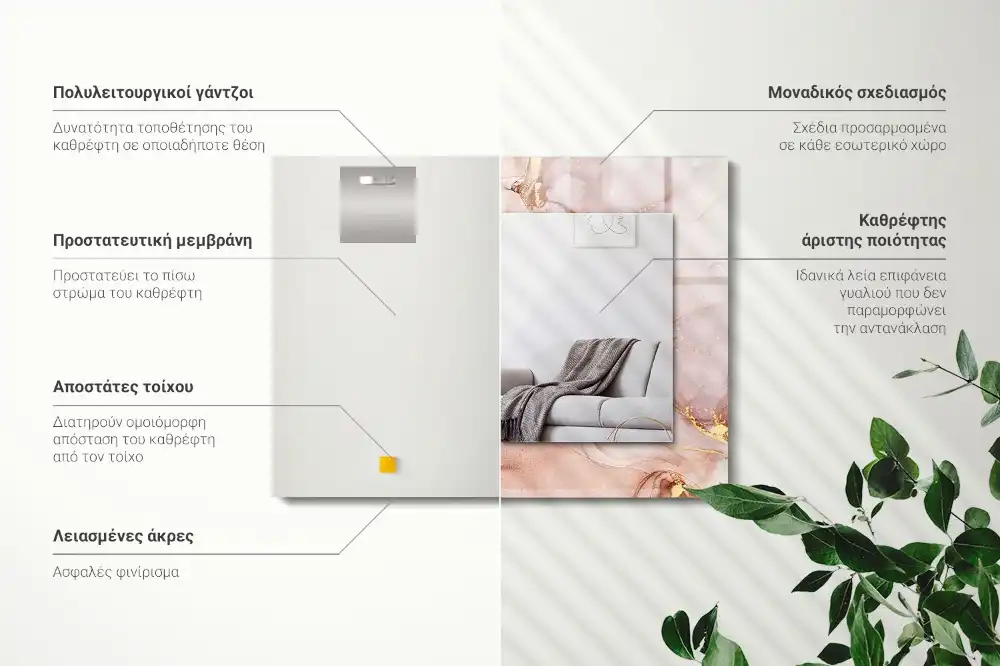 Tiskano pravokotne ogledalo Abstraktna akvarelna umetnost