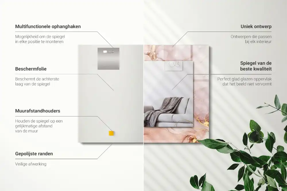 Tiskano pravokotne ogledalo Abstraktna akvarelna umetnost