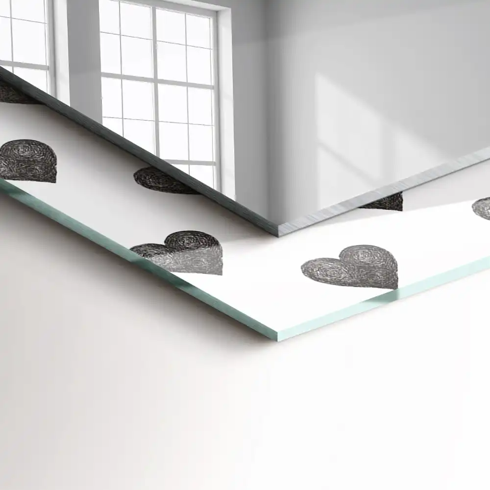 Tiskano pravokotne ogledalo Vzorec črnih src