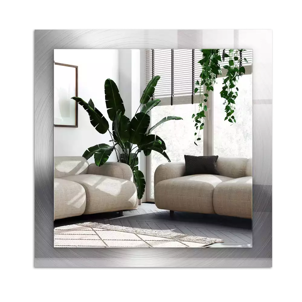 Pravokotne ogledalo s potiskanim okvirjem Okrogla kovinska površina