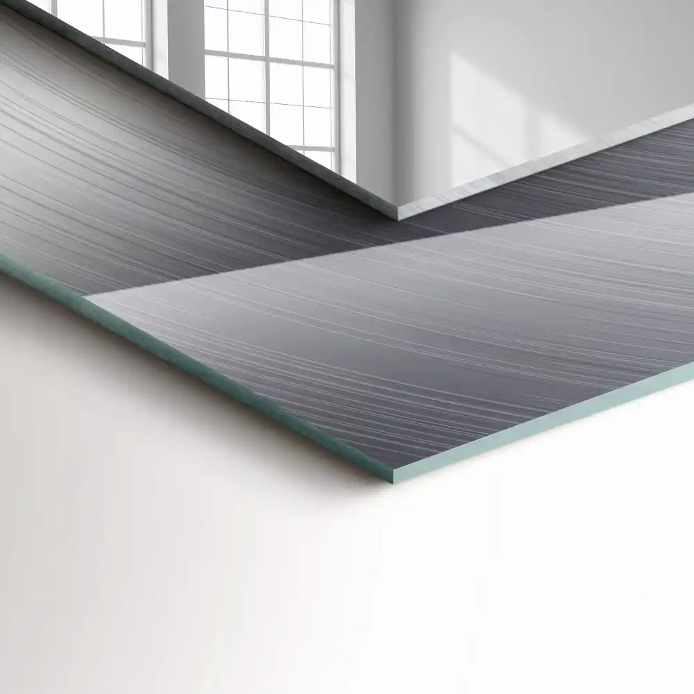 Pravokotne ogledalo s potiskanim okvirjem Okrogla kovinska površina