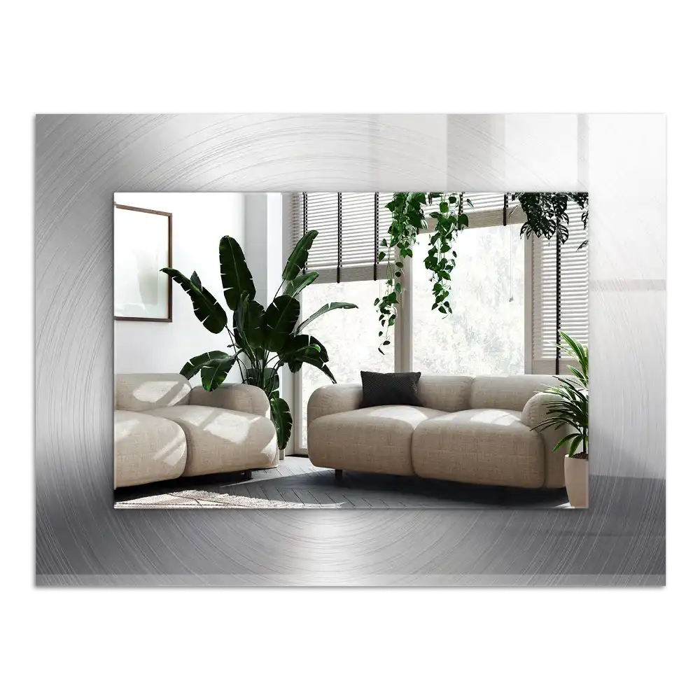 Pravokotne ogledalo s potiskanim okvirjem Okrogla kovinska površina