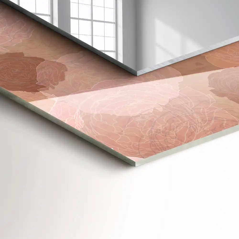 Tiskano pravokotne ogledalo Cvetje potonike