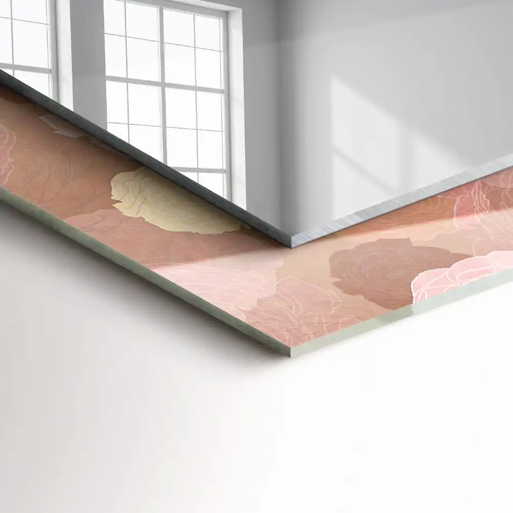 Tiskano pravokotne ogledalo Cvetje potonike