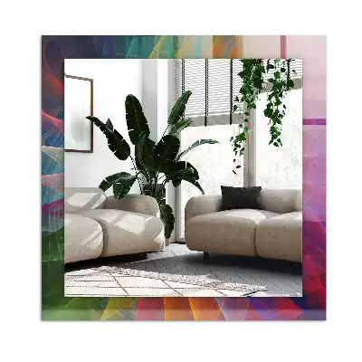 Pravokotne ogledalo s potiskanim okvirjem Barvita abstraktna spirala