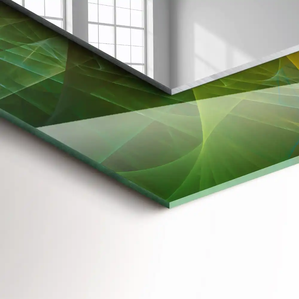 Pravokotne ogledalo s potiskanim okvirjem Barvita abstraktna spirala