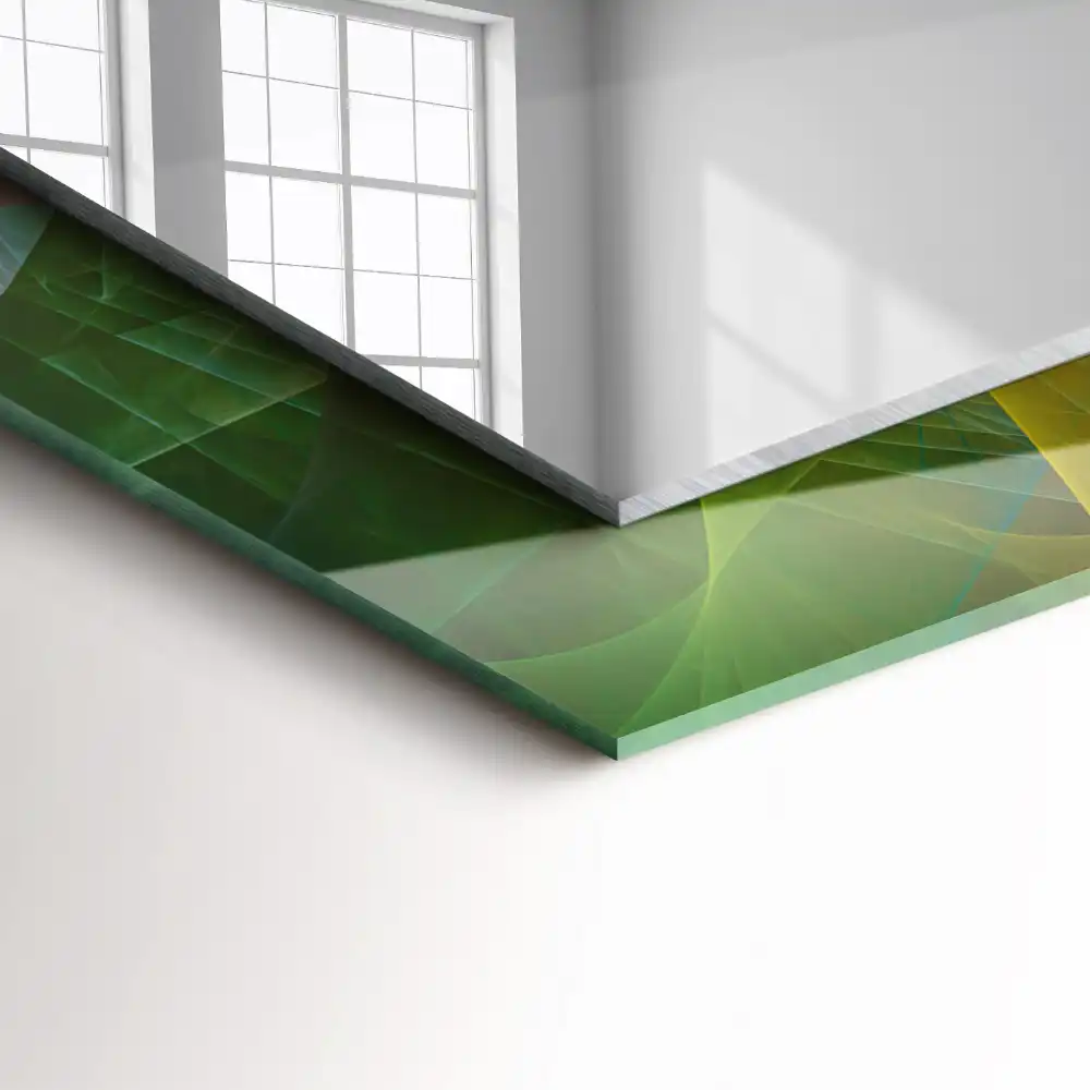 Pravokotne ogledalo s potiskanim okvirjem Barvita abstraktna spirala