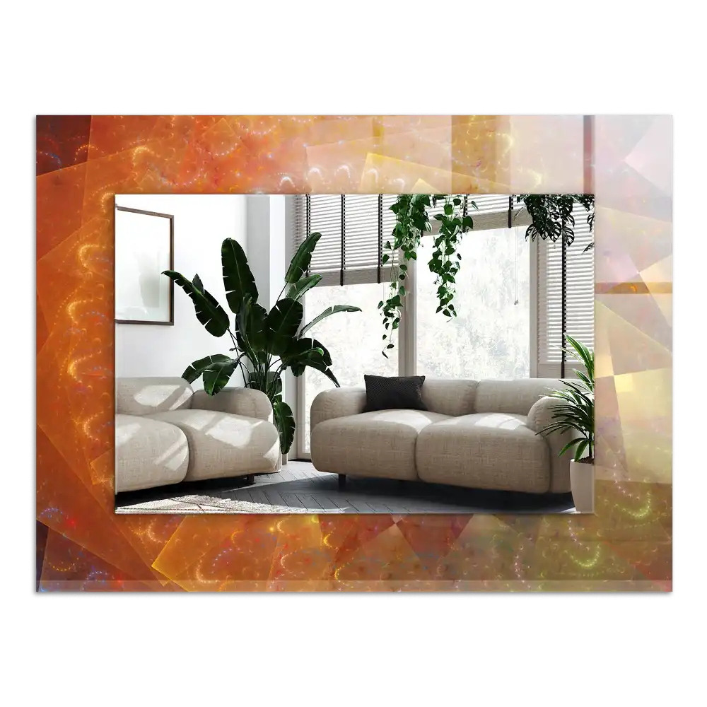 Pravokotne okrasno ogledalo Barvita fraktalna spirala