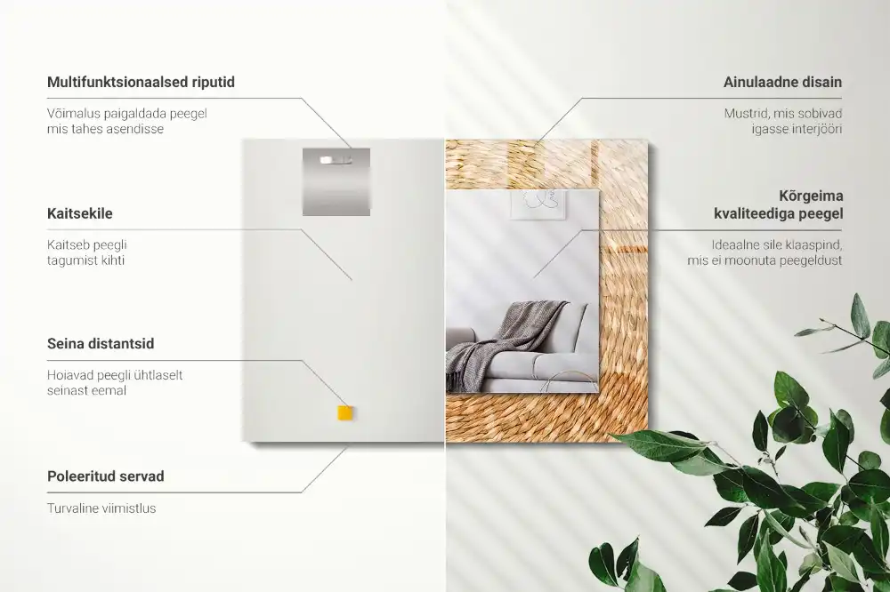 Pravokotne okrasno ogledalo Pletenje