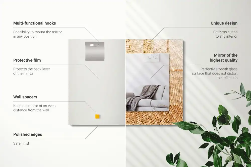 Pravokotne okrasno ogledalo Pletenje