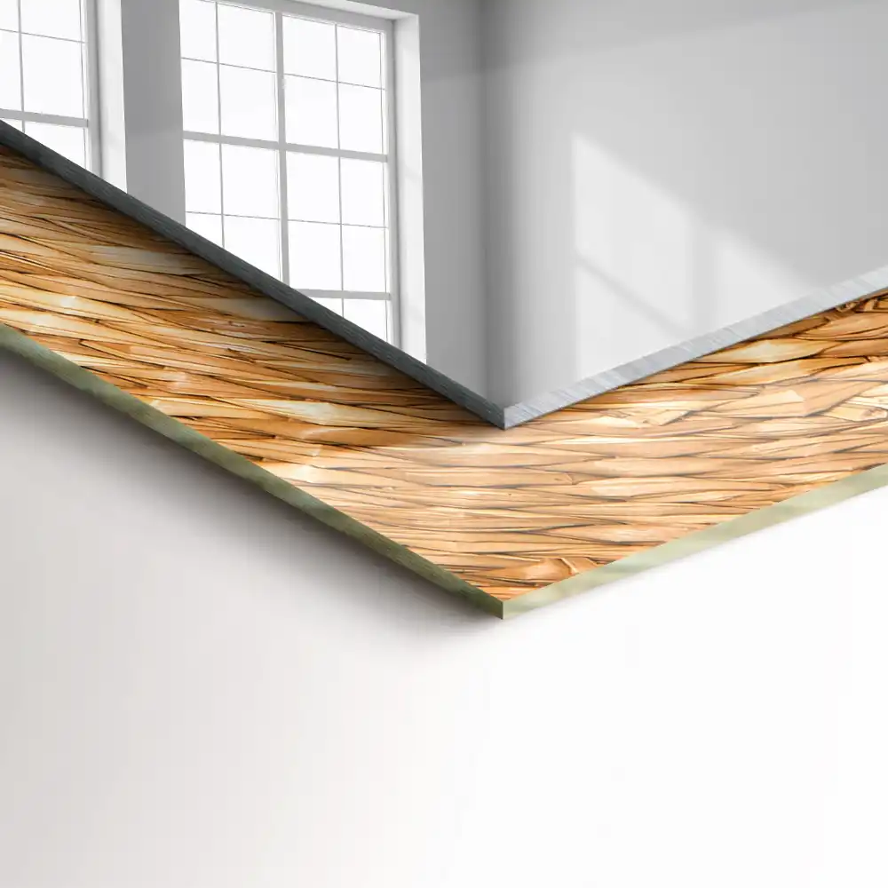 Pravokotne okrasno ogledalo Pletenje