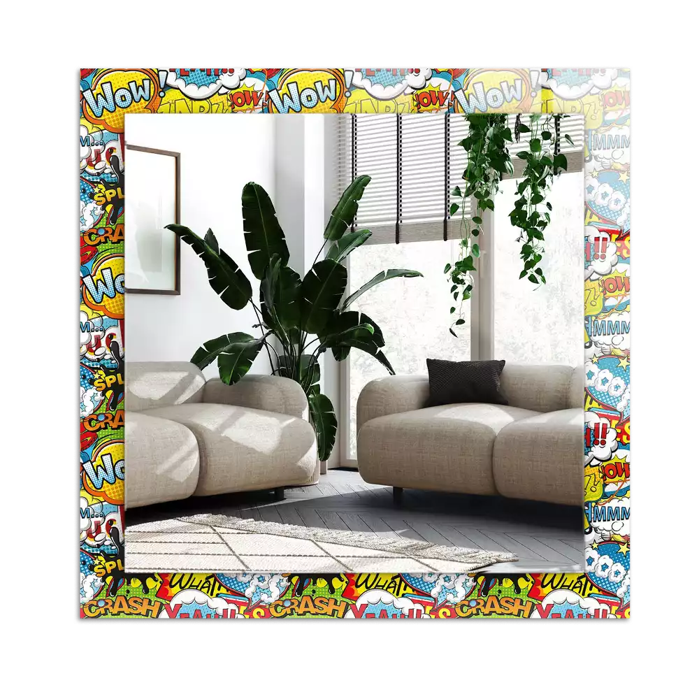 Tiskano pravokotne ogledalo Barviti komični govorni mehurčki