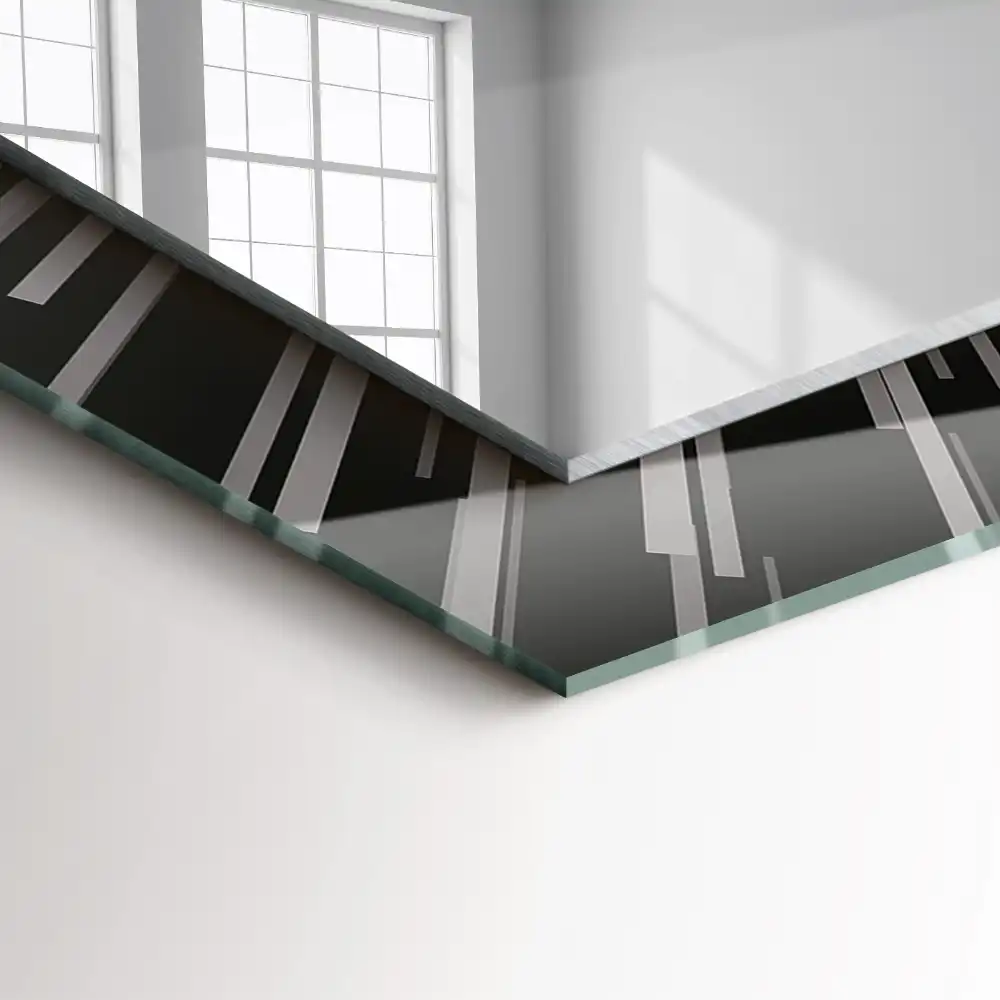 Pravokotne ogledalo s potiskanim okvirjem Učinek hitrosti svetlobe