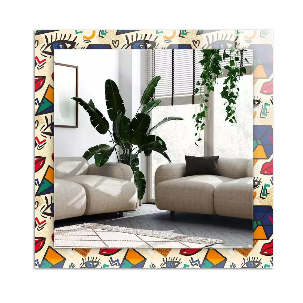 Pravokotne okrasno ogledalo Oči, usta, oblike