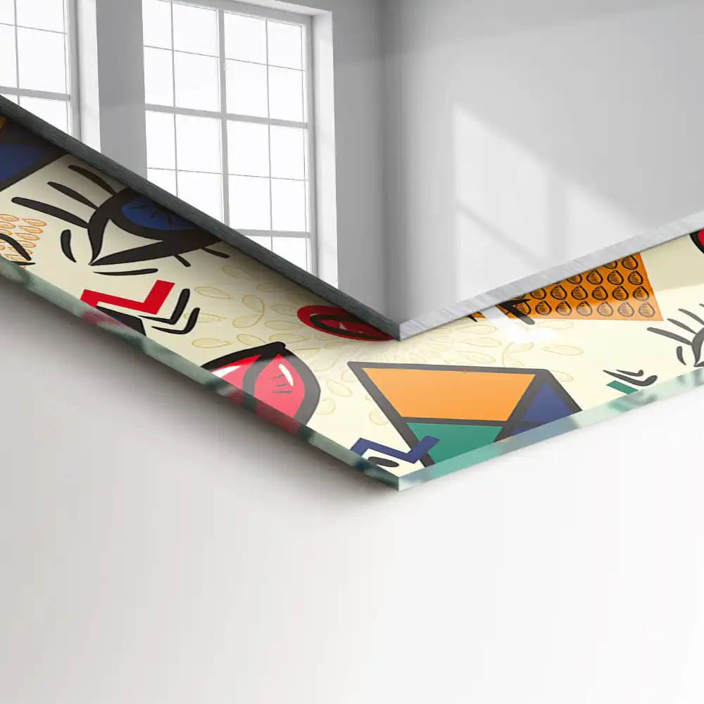 Pravokotne okrasno ogledalo Oči, usta, oblike