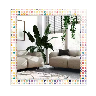 Pravokotne ogledalo s potiskanim okvirjem Barvit geometrijski vzorec